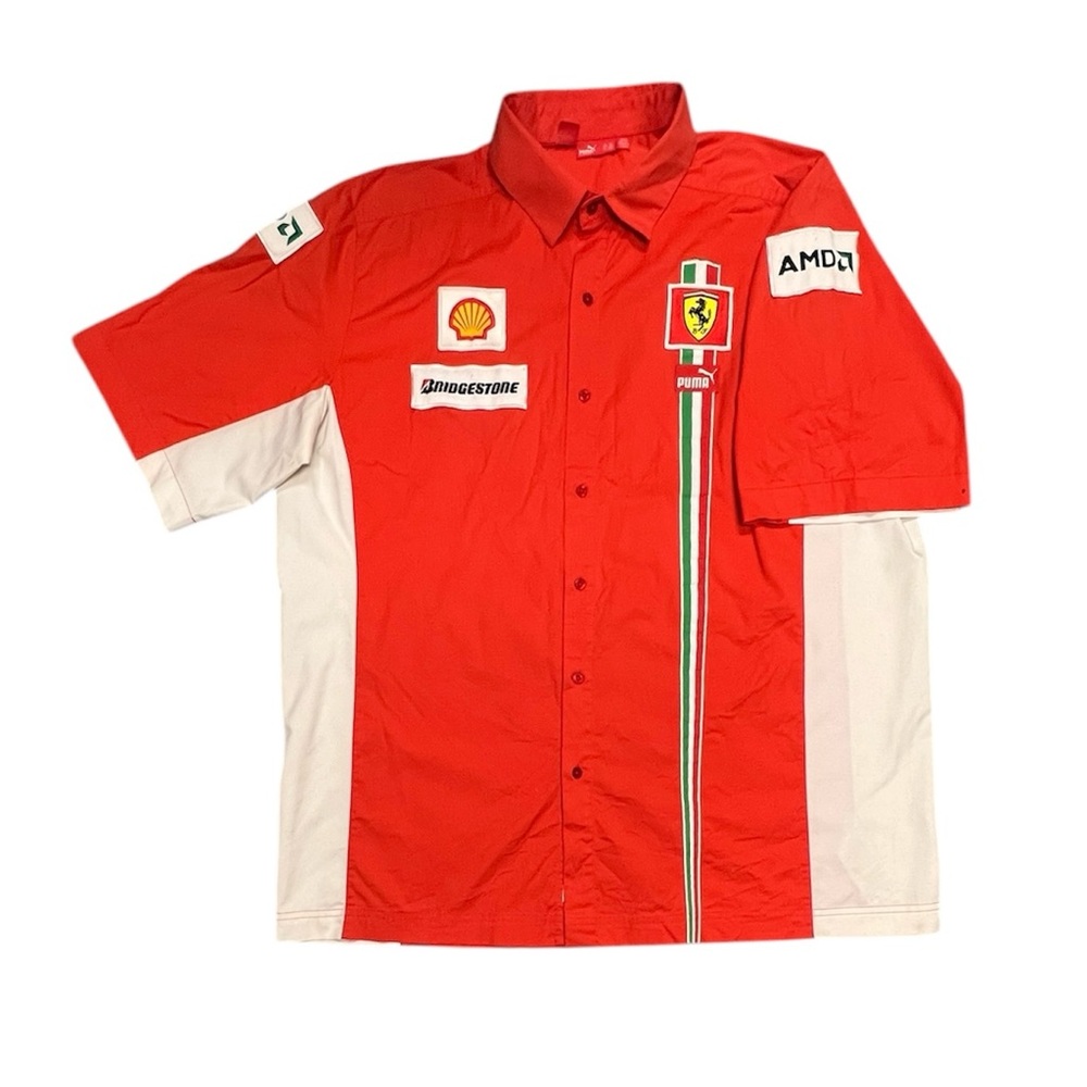 Vintage FERRARI Formula One Button Up Jersey - F1 Racing Shirt